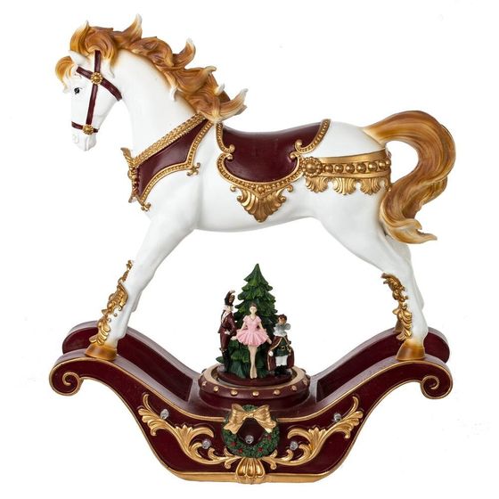 Фигурка декоративная &quot;Лошадка-качалка&quot;, (подсвет, муз,  3хАА, н/п), L32 W11 H37 см