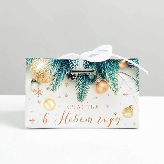 !09 Комплект из 5 штук: Бонбоньерка «Новогоднее фото», 10 × 5,5 × 5,5 см.