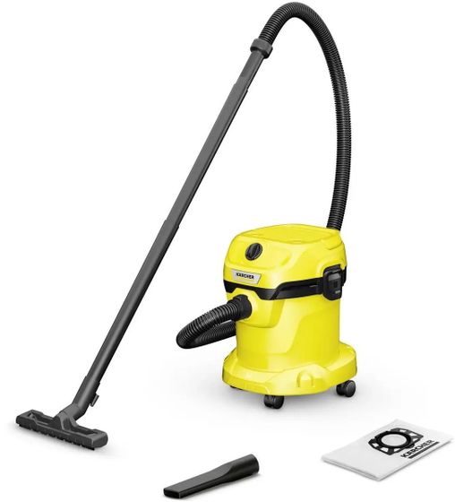 Строительный пылесос Karcher WD 2 V-15/4/18 1000Вт уборка:сухая/влажная желтый