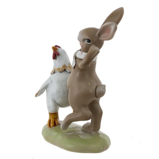 Фигурка декоративная &quot;Заяц с курицей&quot;, L8 W4 H10,5 см