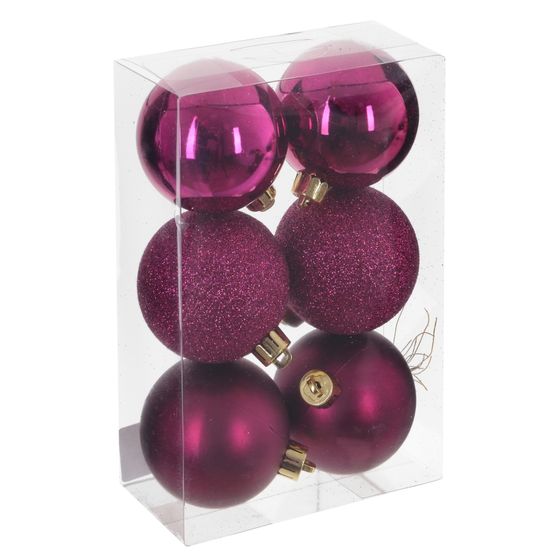 Набор из 6шт Украшение новогоднее &quot;Шар&quot;, D6 см, L12 W12 H6 см