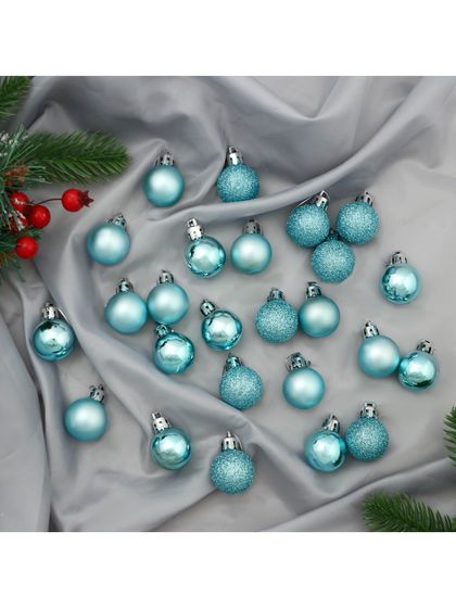 !09 Набор елочных игрушек 48 штук «Классика ассорти», шары новогодние, d=3 см, цвет тиффани