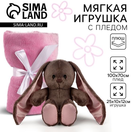 Мягкая игрушка &quot;Зайка Li с пледом&quot;, заяц, 25 см