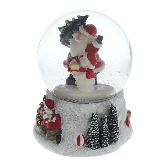 Фигурка декоративная &quot;Дед Мороз&quot; в стекл шаре (свет, муз, вьюга, 3хAAA), L12 W11 H14 см