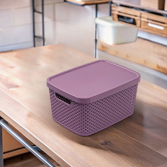 Коробка для хранения DIAMOND фиолетовая XS 3.5л с крышкой