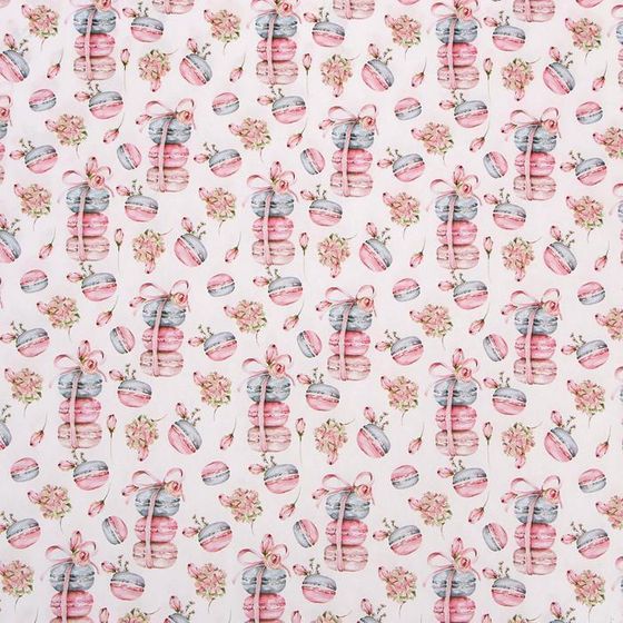 !Бумага упаковочная 2 штуки крафт "Макаруны" 50 х 70 см.