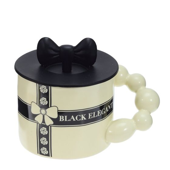 Кружка с крышкой, 400 мл, L14 W9,5 H10,5 см, дизайн микс