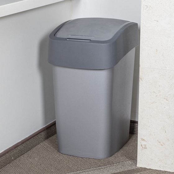 Контейнер для мусора FLIP BIN 10л серебристый/графит