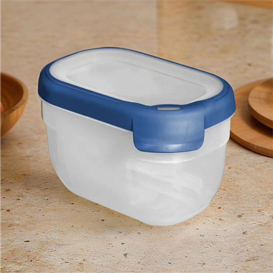 Емкость для морозилки и СВЧ GRAND CHEF 0.75л прямоугольная (синяя крышка)