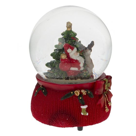 Фигурка декор в стекл шаре &quot;Санта&quot; (муз с ключ), D 10 см, L10,5 W10 H14 см