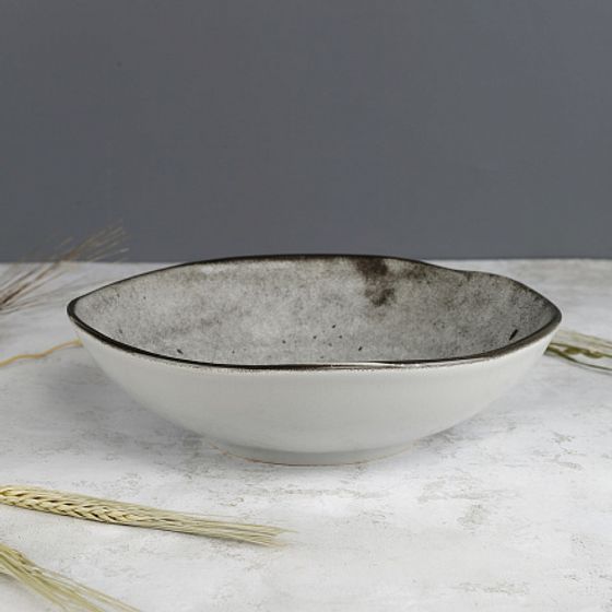 Тарелка суповая STONE серый 20см