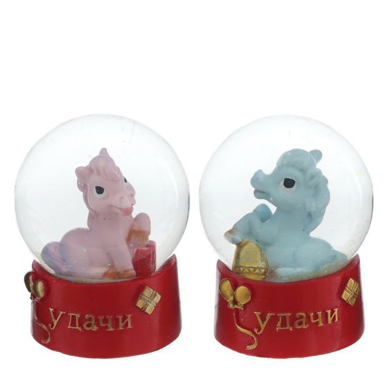 Фигурка декор в стекл шаре &quot;Лошадка&quot;, L6 W6 H8 см, 2в.