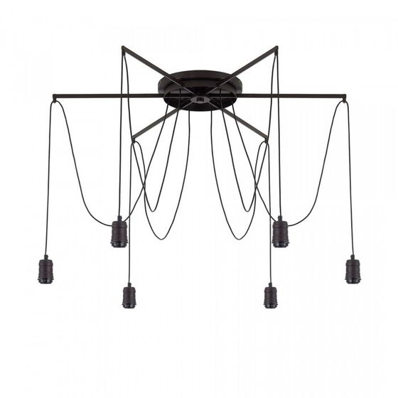 Светильник подвесной Citilux «Эдисон» CL451262, 120х120х235 см, 6х75Вт, E27, цвет черный
