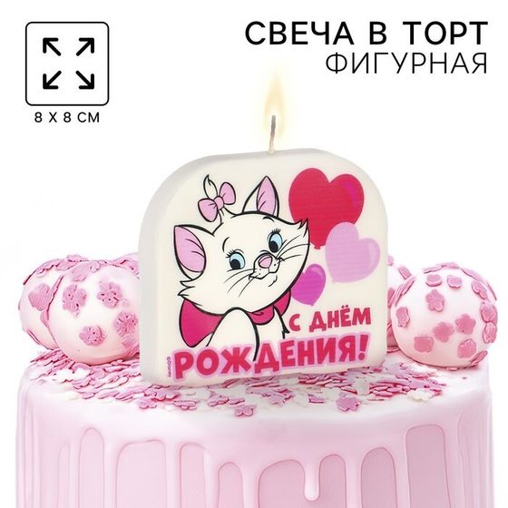 Свеча для торта &quot;С Днем Рождения!&quot;, 8 х 8,8 см, Коты Аристократы