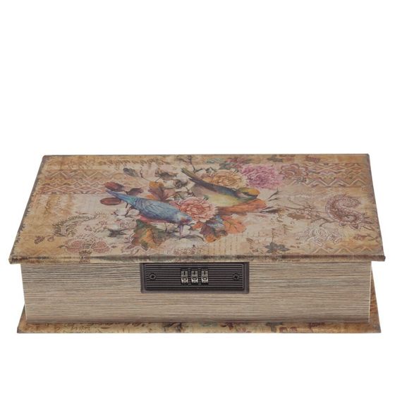 Шкатулка-книга с кодовым замком, L17,5 W7 H27 см