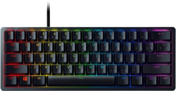 Клавиатура Razer Huntsman Mini Gaming keyboard  - Russian Layout LED игровая проводная черный (RZ03-03391500-R3R1)