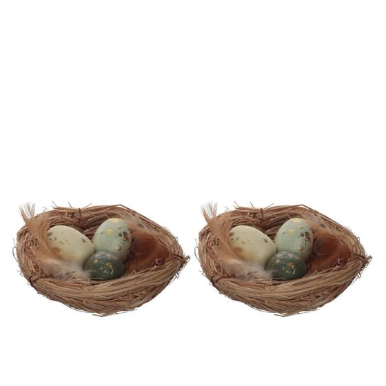Набор из 2-х изделий декоративных "Гнездо пасхальное" (8*4,5), L17 W9 H2 см