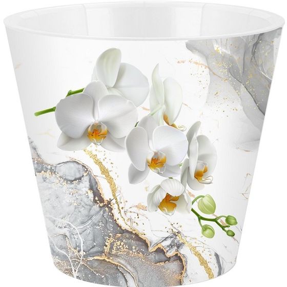 Горшок для цветов London Orchid Deco D160мм/1,6л белая орхидея