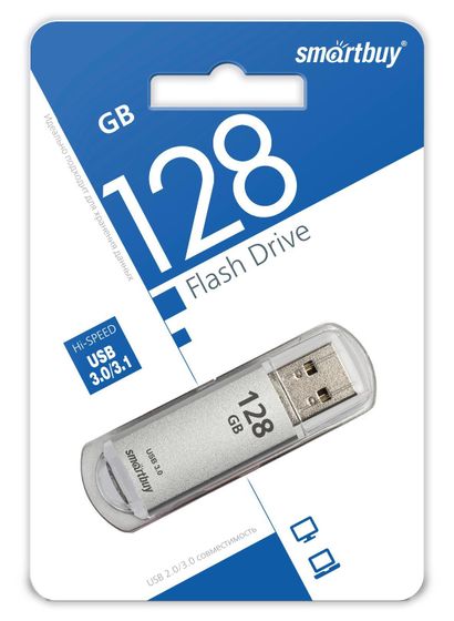 Флеш диск 128Gb Smartbuy V-Cut SB128GBVC-S3 USB3.0 серебристый