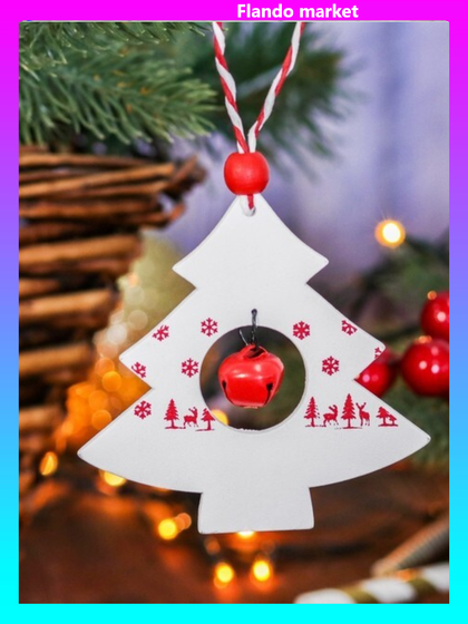 !09 Набор елочных украшений (набор 3 штуки) - Подвеска новогодняя «Ёлочка» 10 см.