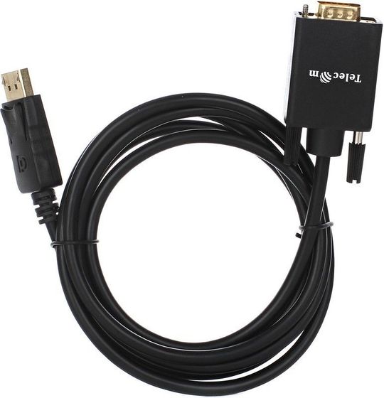 Кабель Telecom DisplayPort(m) - VGA(m) 1.8м черный (TA669-1.8M)