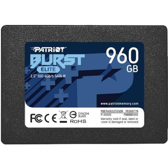 Накопитель SSD 960Gb Patriot SATA-III PBE960GS25SSDR Burst Elite 2.5&quot;