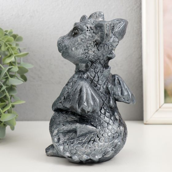 !Фигурка "Дракончик" 18х10х10 см, серебро