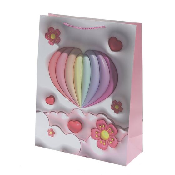 Пакет подарочный (бумага 210г/м2, блок микс 12шт), L31 W12 H40 см, 4в.