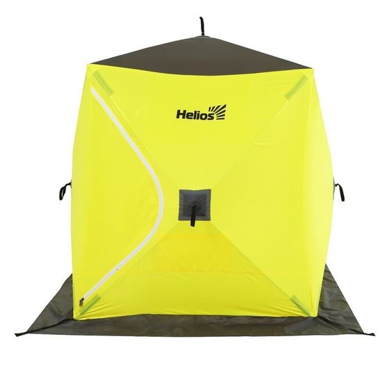 Палатка зимняя Helios &quot;Куб&quot;, 2.1 х 2.1 м, цвет желтый/серый (HS-WSC-210YG)