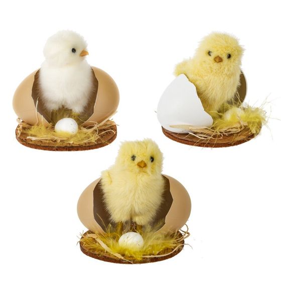 Фигурка декоративная &quot;Цыпленок&quot; (блок 6шт), L9 W8 H9 см, 3в.