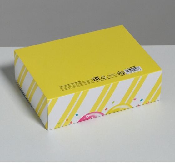 !09 Коробка подарочная (набор 3 штуки) складная, «С Днём рождения!», 16.5×12×5 см.
