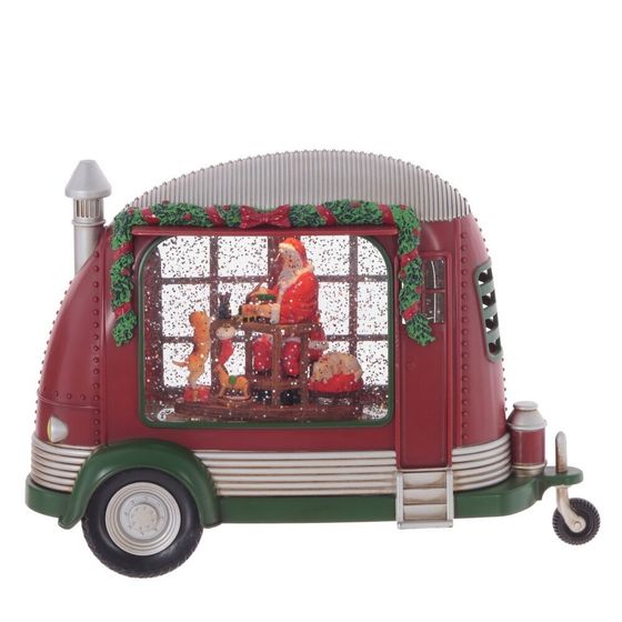 Изделие декоративное &quot;Дед Мороз в фургоне&quot; (подсвет, вьюга, муз, AA х3 н/п +USB) L28,5 W10,5 H19,5 с