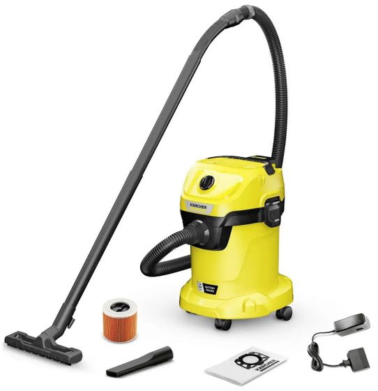 Строительный пылесос Karcher WD 3-18 225Вт (уборка: сухая/влажная) желтый(1.628-551.0)