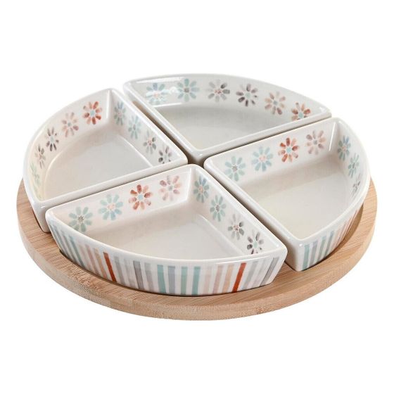 поднос для закусок DKD Home Decor 21,5 x 21,5 x 1 cm Разноцветный Керамика