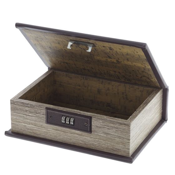 Шкатулка-книга с кодовым замком, L16 W6,5 H22 см