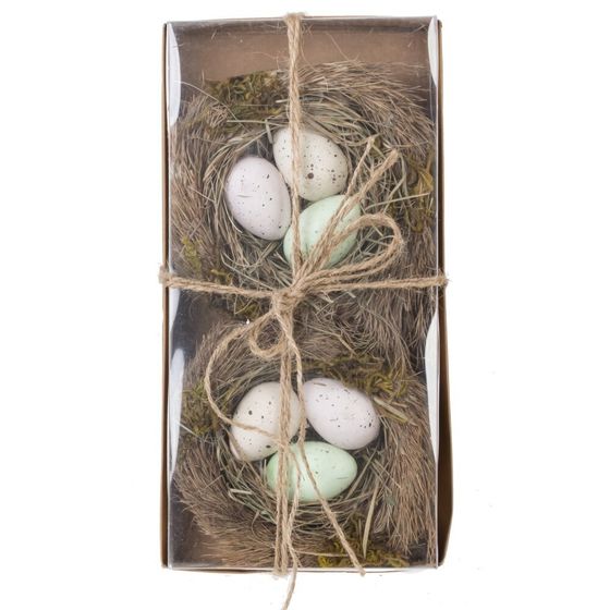 Набор из 2-х изделий декоративных &quot;Гнездо пасхальное&quot; (11*6), L24 W12 H4,5 см