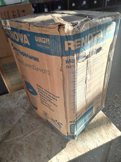 УЦЕНКА-Стиральная машина Renova WS-30ET белый/голубой, 3кг-(трещины на корпусе, проваливается ножка, плохая упаковка)
