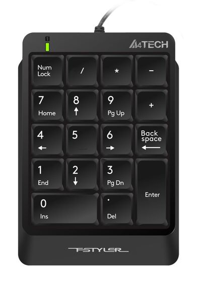 Числовой блок A4Tech Fstyler FK13P проводной черный (FK13P BLACK)