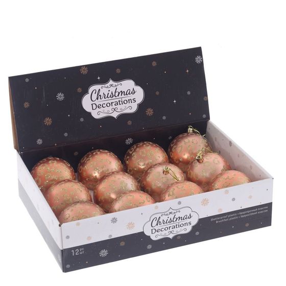 Набор из 12шт Украшение новогоднее &quot;Шар&quot;, D 8 см, L35 W27 H9 см