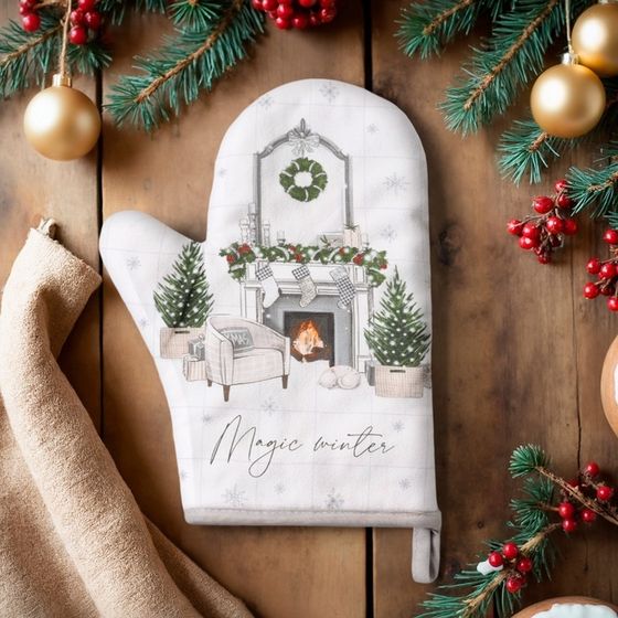 Варежка-прихватка Magic winter 20×28 см, саржа, 100% х/л, ватин 250 г/м²