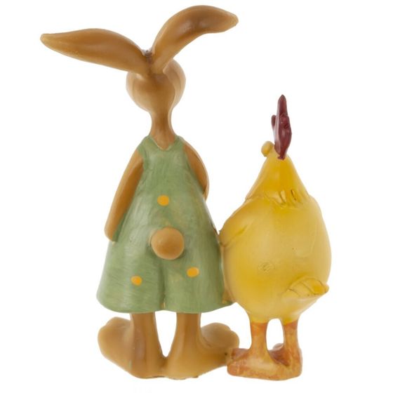 Фигурка декоративная &quot;Заяц с петухом&quot;, L6 W3,5 H9,5 см, 2в.