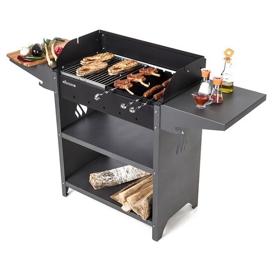 Мангал &quot;Family Standart Grill FSG2000&quot; 133,2 х 39,4 х 89,5 см, 2 мм, крышка, боковые полки