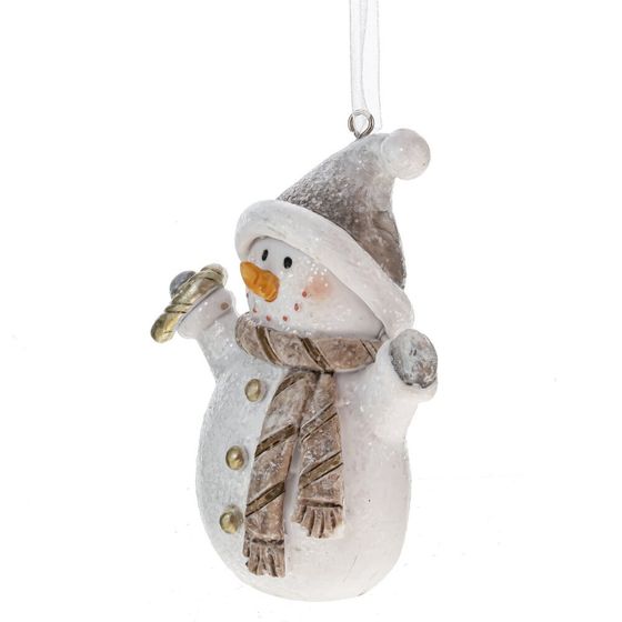 Фигурка декоративная подвесная &quot;Снеговик&quot;, L7 W3,5 H9 см, 2в.