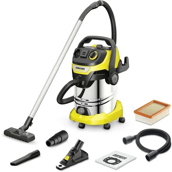 Строительный пылесос Karcher WD 6 P S V-30/6/22/T + DDC (YSY) 1300Вт уборка:сухая/сбор воды желтый