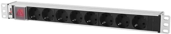 ЦМО Блок розеток Rem-10 без шнура с выкл., 8 Schuko, вход IEC 60320 C14, 10A, алюм., 19&quot; (R-10-8S-V-440-Z)