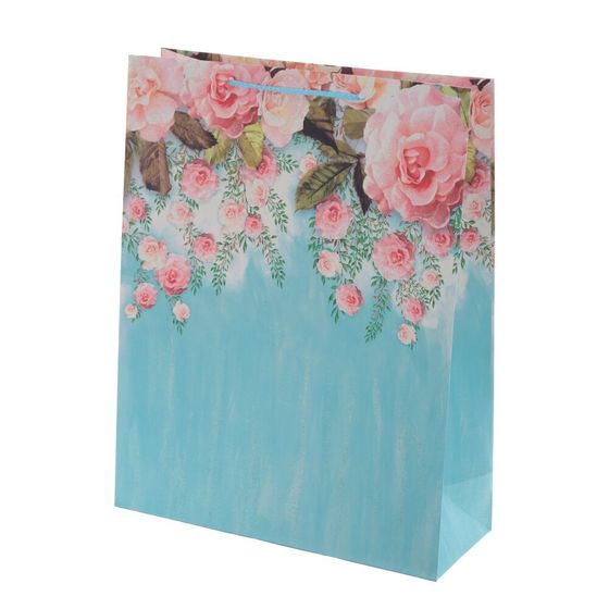 Пакет подарочный (бумага, плотность 210г/м2, блок микс 12шт), L26 W10 H32 см, 4в.