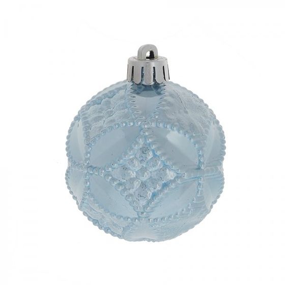 Набор из 6шт Украшение новогоднее Шар "Голубая сказка", D 6 см, L11,5 W6 H17 см