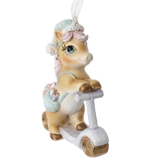 Фигурка декоративная подвесная &quot;Лошадка на самокате&quot;, L7 W3 H9 см