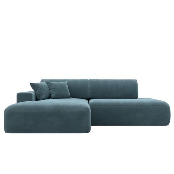Угловой диван «Лига 036 Модерн», левый угол, механизм еврокнижка, НПБ, велюр, бирюзовый