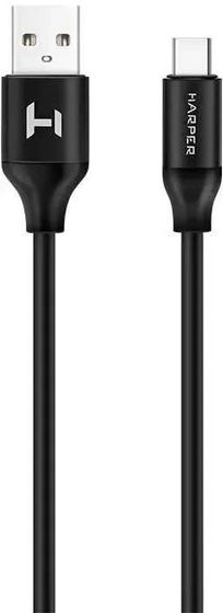 Кабель Harper USB 2.0 A(m) - Type-C(m) 1м силикон черный (SCH-730)